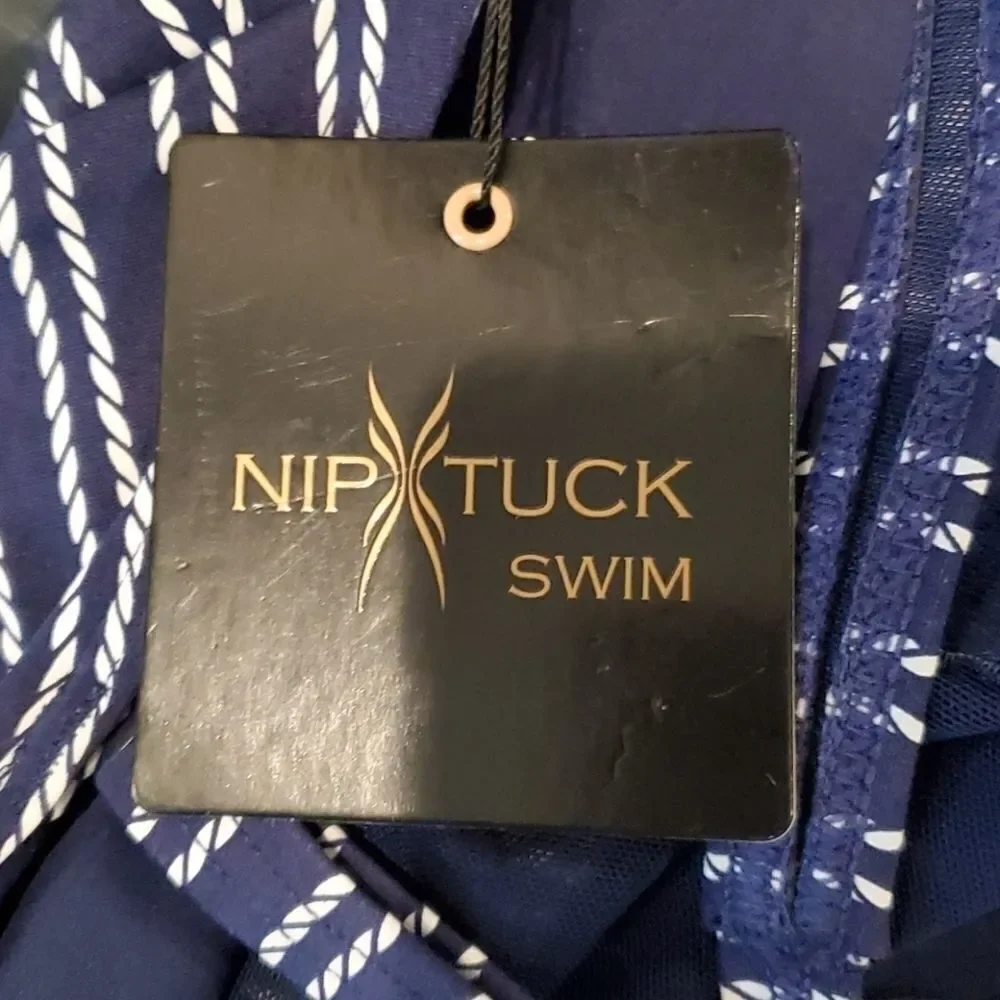 Nip Tuck Navy Rope Twist Front 1 Piece Swimsuit 6